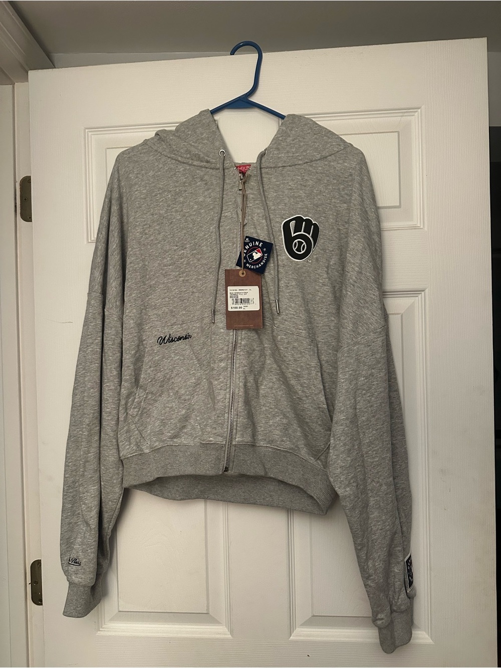 Milwaukee Brewers Mitchell & Ness Heather Gray MLB Genuine Sweatshirt